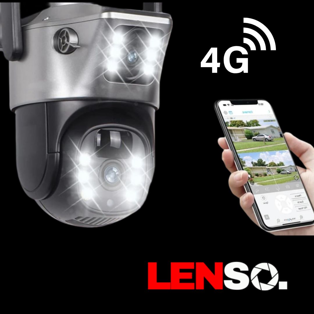 Camera Supraveghere LENSO 4G Dubla + CARD 64GB + CARTELA INTERNET