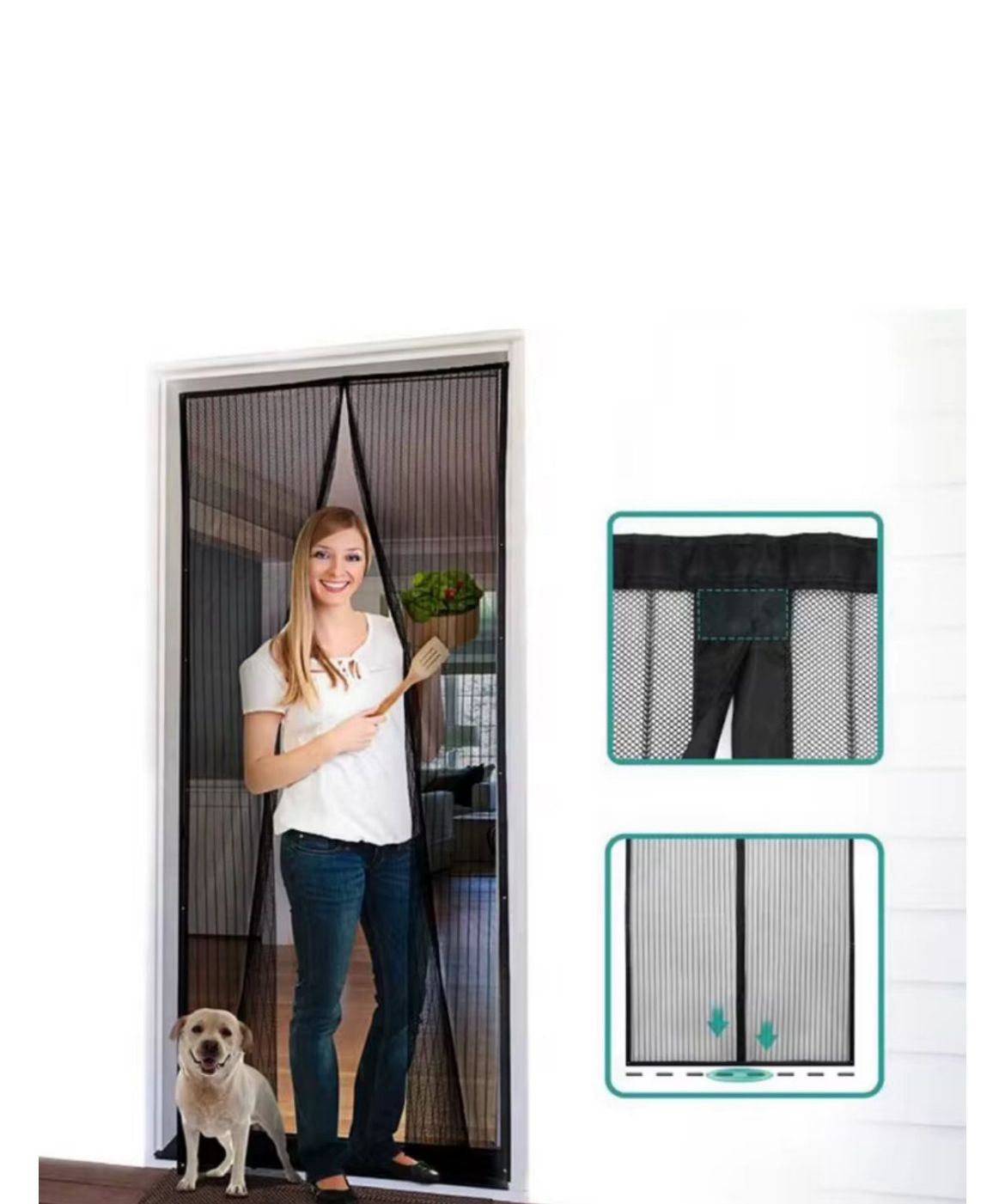 1+1 GRATIS Plasă de Țânțari cu Închidere Magnetică pentru Uși – Protecție Eficientă și Ventilație Naturală