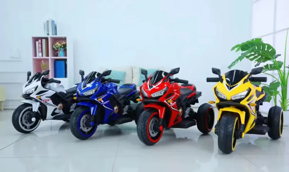 Motocicletă electrică pentru copii – Design sport CBR, 2 motoare, Baterie 6V 7Ah, Lumini și sunete realiste