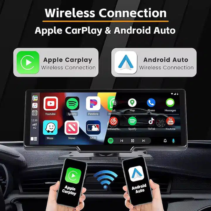 Navigație Auto Universală JRH 10.26″ Touchscreen, Wireless CarPlay/Android Auto, Cameră 4K