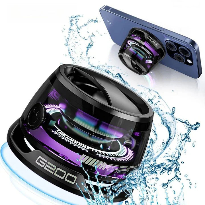 Boxa Bluetooth G200 Portabila cu MagSafe & magnetic, LED RGB, Sunet Premium, TWS Stereo, 6h Autonomie, Perfect pentru Exterior/Gaming/Calatorii, compatibila Apple/Android, Negru
