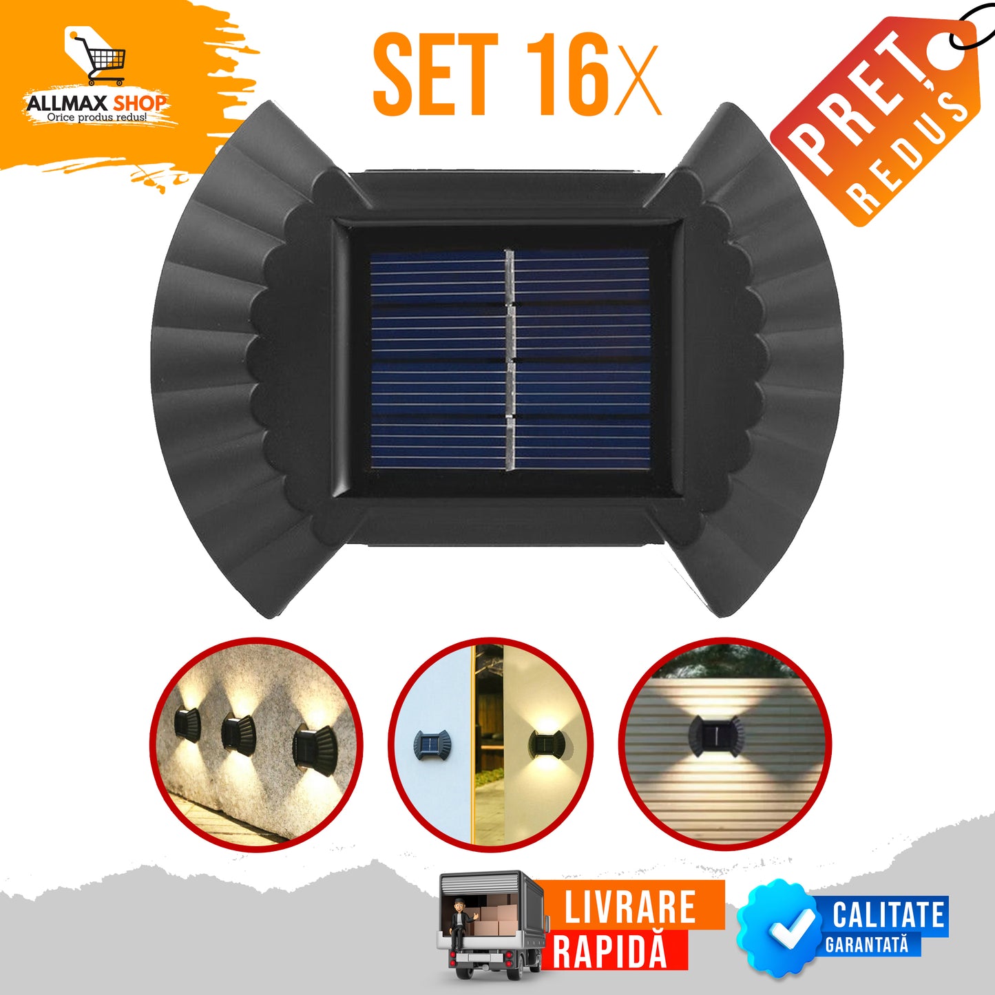 SET 16 LAMPI SOLARE IN FORMA DE SCOICA