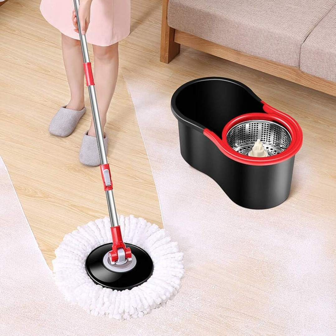 Mop Magic cu 4 Rezerve + Perie , Cuva de inox, Coada 146 cm