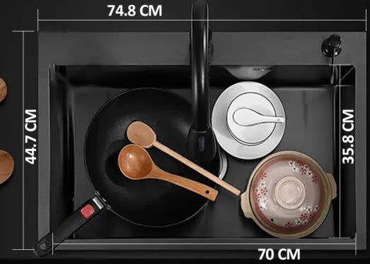 Chiuvetă de bucatarie multifunctionala otel inoxidabil LED 70x45x25