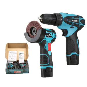 Set Polizor unghiular & Mașină de găurit cu impact 48V cu 2 baterii + 5 discuri cadou