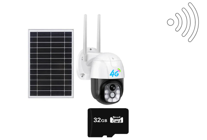 Camera de Supraveghere Solara 4G Cartela SIM 5 MP, Zoom 10X, Full HD 1080p, Panou Solar 9W Rezistenta La Apa IP 66, Alba