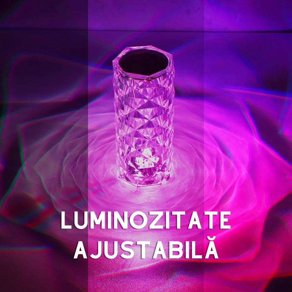 Lampa ambientala, Crystal LED, Touch Control, Iluminare Diamond, Incarcare USB