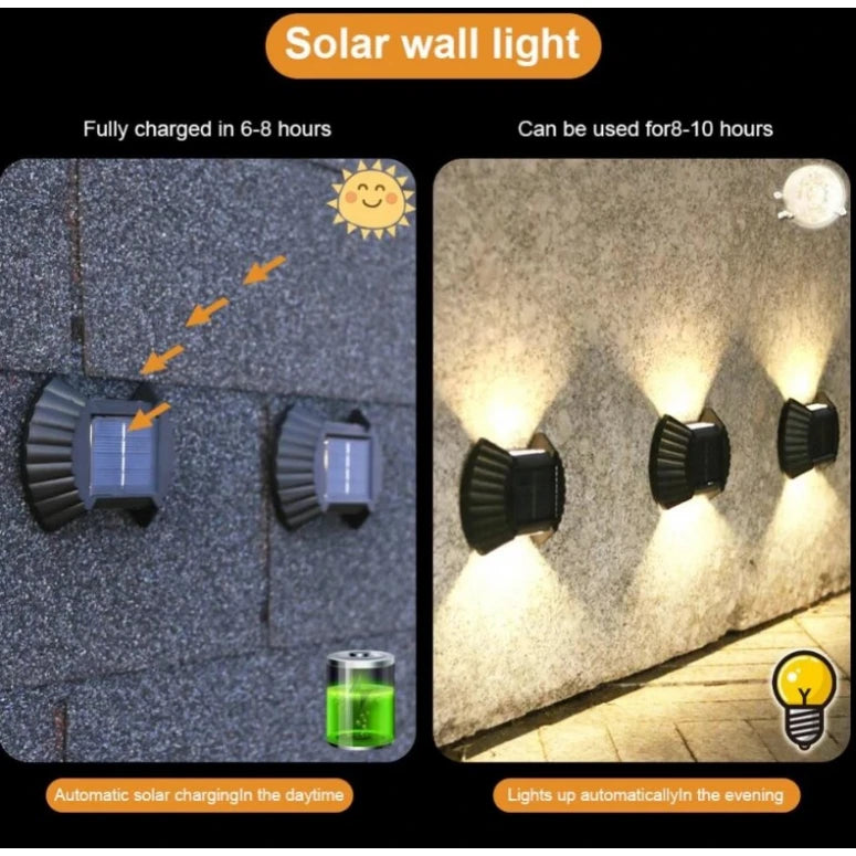 SET 12 LAMPI SOLARE DE PERETE PENTRU EXTERIOR IN FORMA DE SCOICA