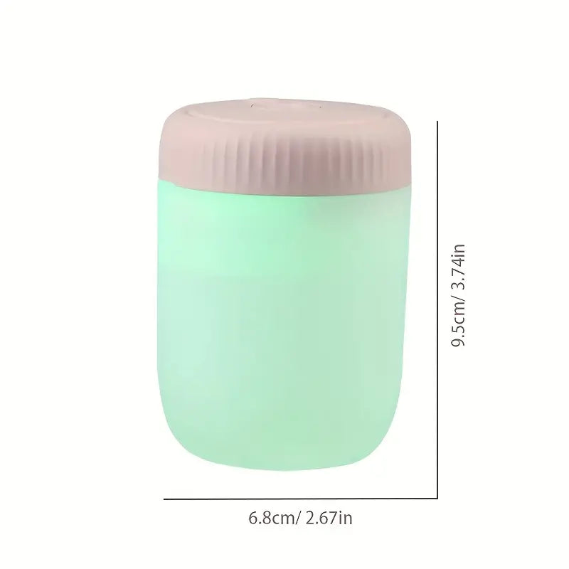 PACHET 2 Mini-umidificator - Difuzor de aromă cu pulverizare răcoroasă pentru mașină, birou, dormitor - Capacitate 220 ml - 2 moduri de pulverizare - Funcționare silențioasă + 12 uleiuri esentiale