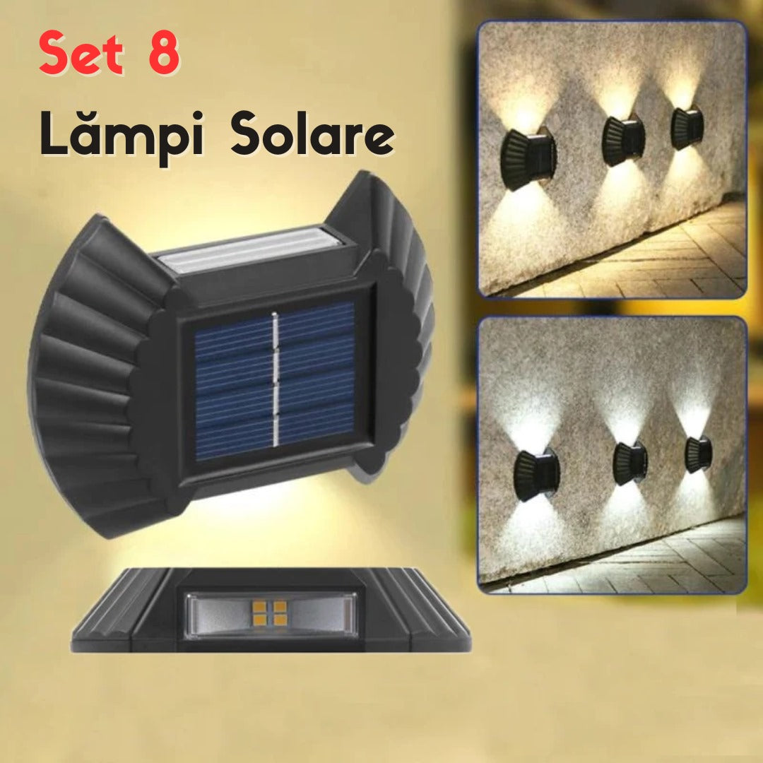 II. SET8 LAMPI SOLARE DE PERETE PENTRU EXTERIOR IN FORMA DE SCOICA