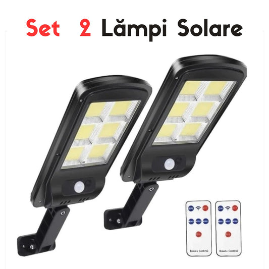 SET 2 X LAMPI CU INCARCARE SOLARA 6 CELULE, 120 LED-URI, TELECOMANDA