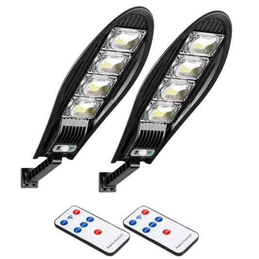 PACHET 2 x Lampa solara, STRADALA, 1200W, 4 LED-uri, Negru