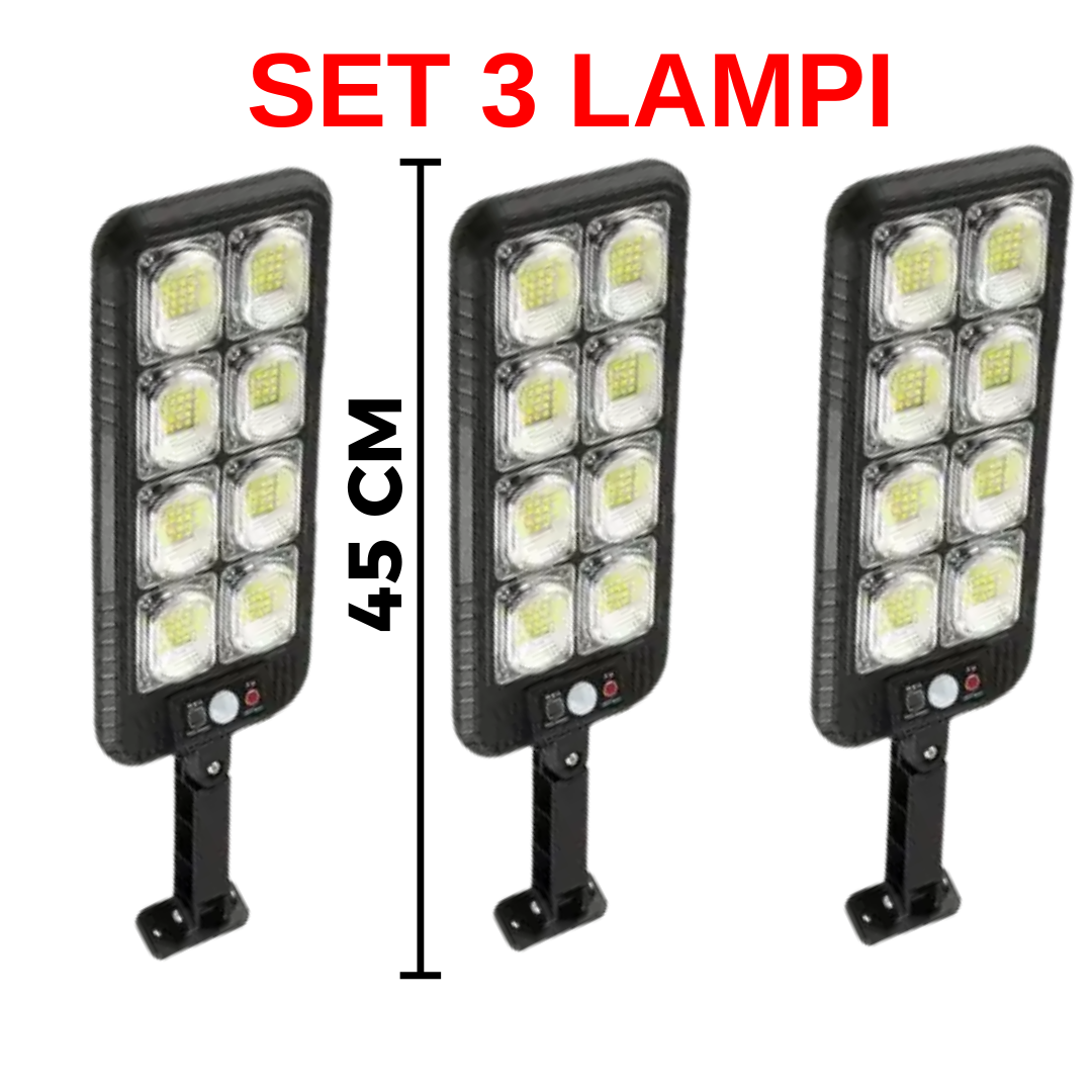 AZI LA OFERTA!! SET 3x Lampa stradala 200 LED! 3 MODURI DE FUNCTIONARE, TELECOMANDA INCLUSA