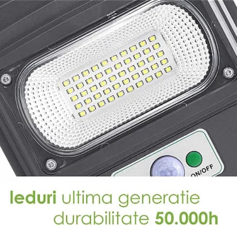 Lampa solara 1000W stradala cu senzor de mișcare si telecomanda