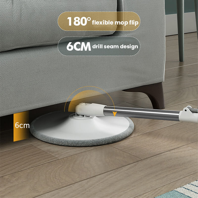 Mop rotativ, potrivit pentru curatarea parchetului, gresiei, laminatului, marmurei, maner reglabil 128 cm