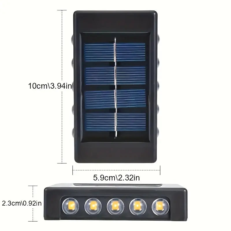 SET 6 LAMPI SOLARE DE PERETE PENTRU EXTERIOR, ILUMINARE IN SUS SI IN JOS