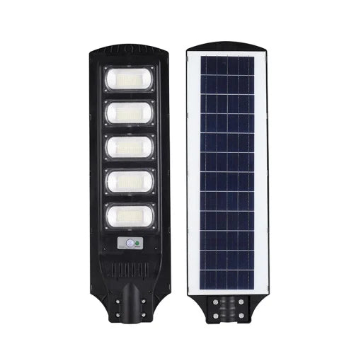 Lampă Stradală Solară 5 Module cu LED 1200W, Senzor de Mișcare și Telecomanda