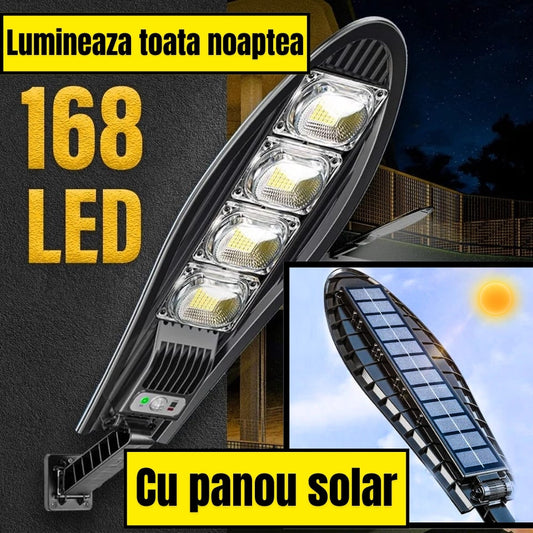 Lampa Stradala, Incarcare Solara, Lumineaza TOATA Noaptea, Senzor de Miscare, 1200 W, Lungime 57 cm