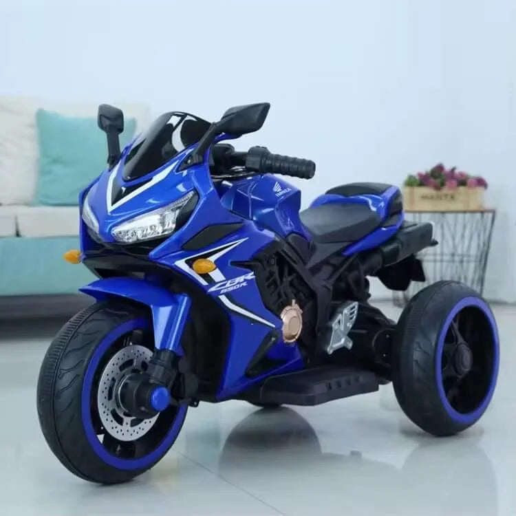 Motocicletă electrică pentru copii  – Design sport CBR, 2 motoare, Baterie 6V 7Ah, Lumini și sunete realiste