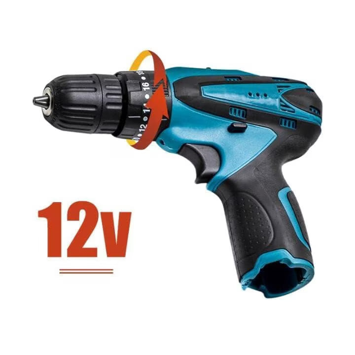 Trusa cu surubelnita electrica fara fir, cu 2 acumulatori, 36V, cu 24 de accesorii incluse, 2 viteze, albastru