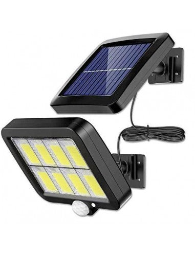 Set 4 x Proiector solar 160 LED  COB senzor de lumina si miscare, cu panou separat