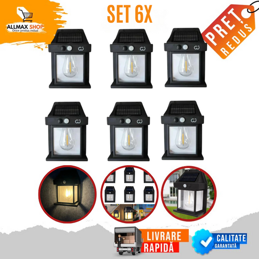 Set 6 Lampi Solare LED RETRO