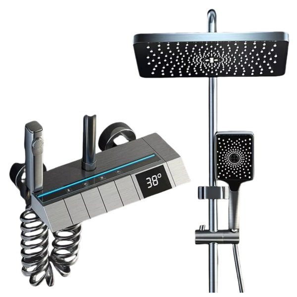 Pachet Promo Lux Bucătărie + Baie – Chiuvetă Inox Multifuncțională & Set Duș Smart cu LED