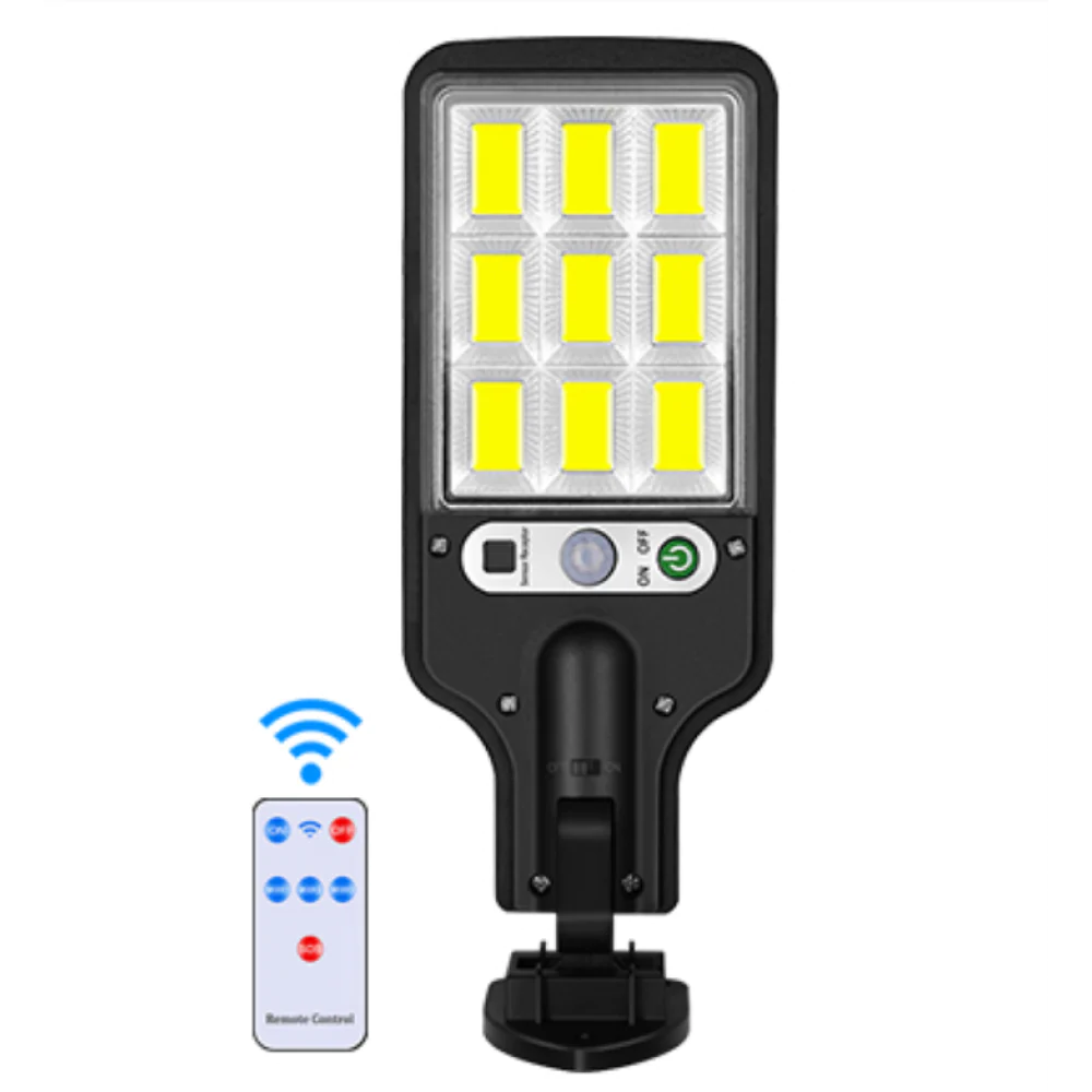 Lampa Solara de Perete cu 72 LED-uri COB, 3 Moduri de Functionare, Telecomanda, Senzor de Miscare si Lumina