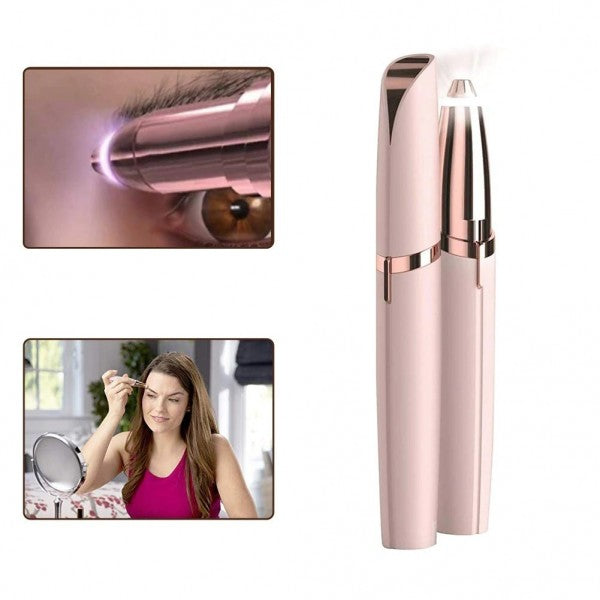 Mini epilator pentru sprancene, cu lumina Led