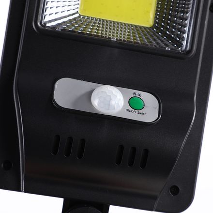 Oferta 1+1! Lampa solara stradala, Panou solar, 100 LED Cob, Negru