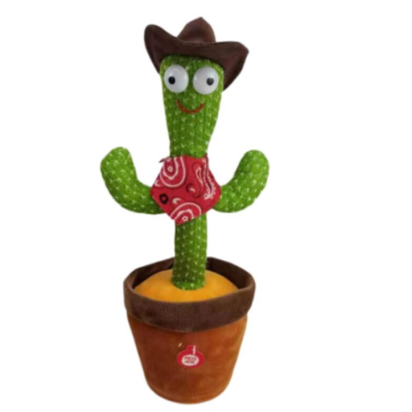 Jucarie Cactus Dansator - Canta, Imita, Danseaza, Acumulator, Incarcare USB, Verde