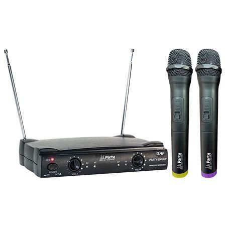 Set microfon wireless UHF, receptor plus doua microfoane wireless