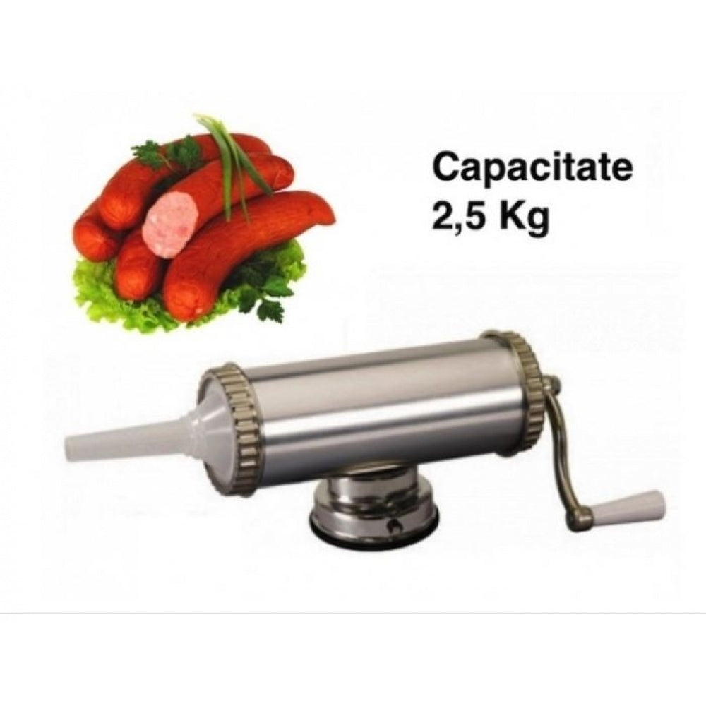 Masina din inox de umplut carnati - capacitate 2.5 kg