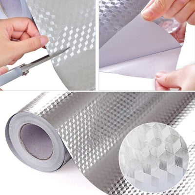 Oferta 1+1! Folie de aluminiu autoadeziva pentru bucatarie